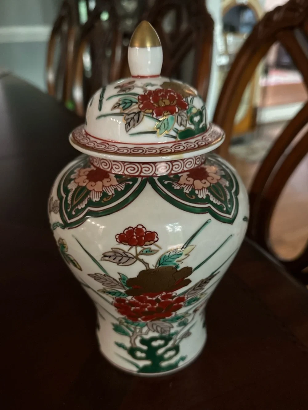 STUNNING ANTIQUE JAPANESE KUTANI GINGER JAR IN EUC